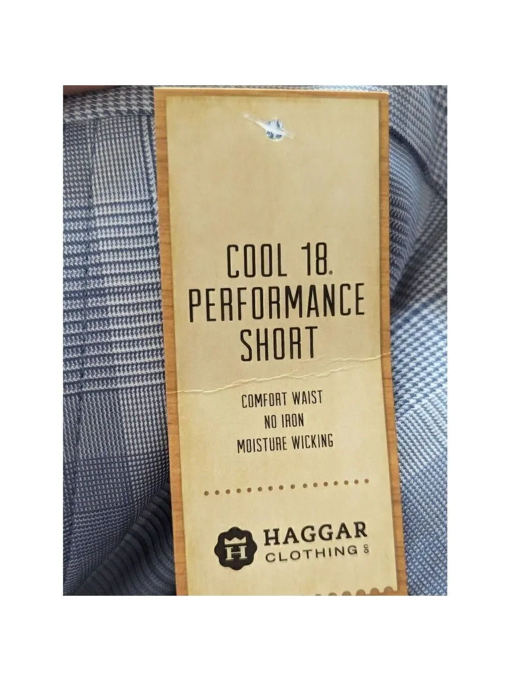 Haggar Men's Blue White Classic-Fit Plaid Cool 18 Performance Shorts Size 40 NWT